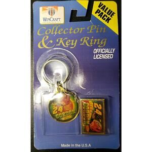 1995 New Old WINCRAFT NASCAR RACE PACK #24 JEFF GORDON Pin & KEY RING Set